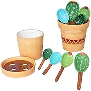 Cactus Dose Spoon | Cute Spoon and Cups of Small Cactus | Set of 4 Measuring Spoons for Salt, Sugar and Dishwasher Measuring Small Cactus Spoon