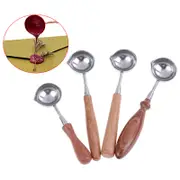 Lovvinjew Sealing Wax Spoon Wax Melting Spoon Vintage Wood Handle Stamp Sealing Wax Spoon 3 1pcs