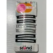 SCUNCI NO SLIP OPEN CENTER STAY TIGHT BARRETTES 6 COUNT