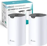 TP-Link Deco S7 AC1900 Whole Mesh Wi-Fi System, Dual-Band with Gigabit Ports, Coverage up to 3,900 ft2, Connect up to 150 Devices, 1.2 GHz CPU, Work with Amazon Alexa, Parental Controls, Pack of 2 (UK Version)