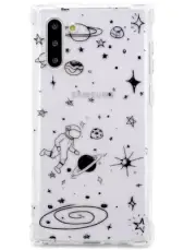 Case for Galaxy Note 10,with Reinforced Corners TPU Soft Bumper Space Cartoon