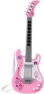 Bass Guitar, Guitar Toy 4 Animal Songs Multifunctional for Children Guitar for Above 3 Years Old for Kids(Pink)