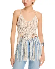 Aqua Crocheted Fringe Tank Top - Exclusive
