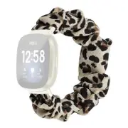 Compatible For Fitbit Versa 4 / Versa 3 / Sense 2 / Sense Elastic Scrunchie Watch Band Fabric Pattern Printed Hair Band Strap Brac Yellow
