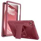 Case for Samsung Galaxy Tab A9 Plus Dark Red (With Built-In Screen Protector)