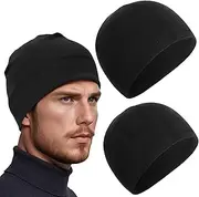 [Nujvnuj] Pack of 3 Cycling Hat Under Helmet - Breathable Sports Hat for Men & Women, Thin Running Hat for Cycling, Jogging & Outdoor, One Size, Quick-Drying Black