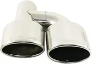 1 PCS Stainless Steel H Type Exhaust tip Oval 2.5 Inchi Dual Exhaust Muffler Tip Compatible For AG W204 W211 C-Class C63(EJ30213b-R-AG)