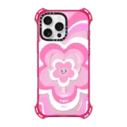 iPhone 16 Pro Max Bounce Case MagSafe Compatible Pink Y2K Flower Pattern