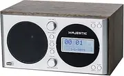 Majestic WR 162 DAB - DAB/DAB+/FM Clock Radio LCD Display, AUX-in Input, Two Alarms and Three Ringtones, Brown