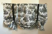 Tie Up Valance TOILE Black White French Country Custom Made Choose Size