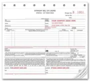 100 Bill of Lading Forms, NEBS/Deluxe Carbonless # 5041-3, 3 Part