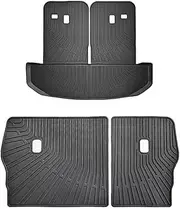 STIDPFZX Floor Mats Compatible for 2021-2024 2025 Kia Sorento Hybrid Cargo Liner All Weather TPE Trunk Mat with Backrest Mat(2pcs Sets)
