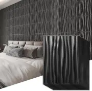Art3d 24-Pack 3D Wall Panels for Interior Décor, PVC Textured Paneling - Black