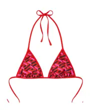 logo-print bikini top 1,2 Red