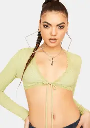 Lush Love You Too Long Sleeve Crop Top