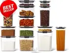 Brilliance Airtight Food Storage Containers, 14-Piece Set, Pantry Organization