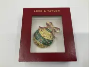 NIB Lord & Taylor Christmas ￼ Ornament, Rhinestone, Sparkler, Brooch Pin