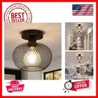 Semi ,Industrial Mini Globe Ceiling Light Fixture,Black Small Farmhouse Light...