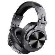Professional Wired Studio DJ Headphones + Wireless Bluetooth 5.0 Headset HIFI Stereo Monitor Headphone With Mic - Black