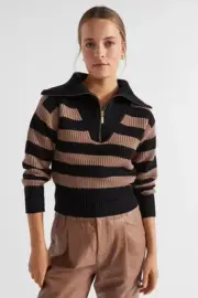 Half Zip Women Jumper, New With Tags, Size M