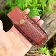 Lot Of 100 Handmade Genuine Engraved Leather Sheaths For 4" to 5" Folding Knife