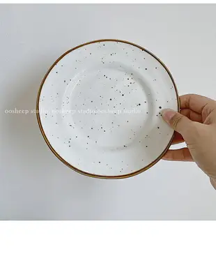 復古早餐盤 ins風手繪餐具 可愛甜點盤 陶瓷小盤子