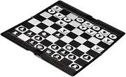 KONTONTY Funny International Checkers 1 Set Folding Chess Game Synthetic Leather Ideal for Educational Leisure Activities