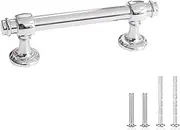15Pack Cabinet Pull Polished Chrome Drawer Handle 3Inch (76mm) Hole Centers Zinc Alloy Kitchen Hardware Pull