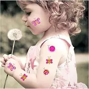 Womaha 32 Temporary Insect Tattoos for Kids Sweetheart Fake Face Tattoo Stickers
