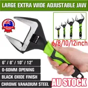 Extra Wide Jaw Adjustable Wrench Spanner 6" 8" 10" 12" Heavy Duty 0-60MM OpeniBK