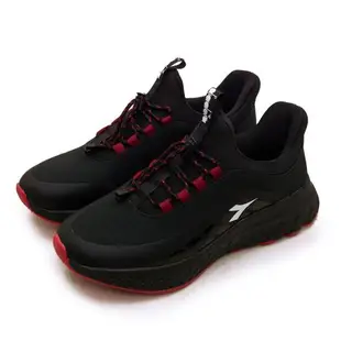 【DIADORA】男 迪亞多那 運動生活時尚防潑水機能慢跑鞋 舒適酷跑系列(黑紅 71267)