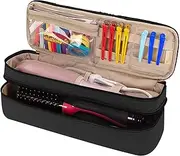 Double Layer Hair Dryer Bag - Travel Organizer, Carrying Bag | Storage for Curling Irons, Flat Irons, Straighteners, Portable Travel Bag with Handles, Heat Resistant and Lightwei