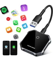 COCHEJUGAR Wireless CarPlay Adapter, 2024 Upgraded 2-in-1 Adapter for Apple & An