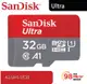 【全新版 SanDisk 晟碟】Ultra microSDXC UHS-I A1 32GB記憶卡 98MB/s