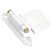 Pair of Amerock BP7128-W3 White with Brass Stem Self-Closing 3/8" Inset Hinges