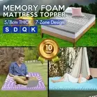 Cool Gel/Lavender/Bamboo Charcoal Memory Foam Mattress Topper Camping Pad Double