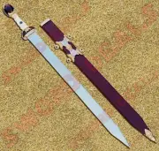 Maximus Roman Gladiator Sword Gold Medieval Gladius & Leather Wrapped Scabbard