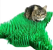 Tissue Paper Cat Mat. Green paper imitation grass play mat - fun for Indoor Cats and Kittens (pack of two)