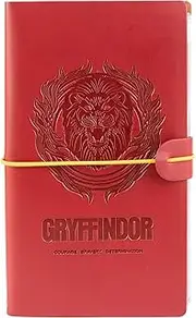 Grupo Erik Harry Potter Gryffindor Travel Journal | PU Leather Journal Notebook | Diary Journal | Harry Potter Notebook | Harry Potter Gifts | Harry Potter Merchandise