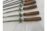 Cyprus Grill Chain Driven Large 8mm Square Stainless Steel Skewer with Gear Cog 725mm Long - PSS-1013-DIS *SET OF 7* **Clearance**
