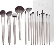 Makeup Brush Set (15 Pieces) - Includes Foundation, Powder, Concealers, Highlighter, Contour, Eye Shadows & Blush Makeup Brushes - Face & Eye Make Up Brushes with Synthetic Bristles