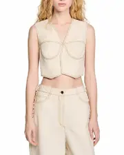Sandro Denim Cropped Jacket