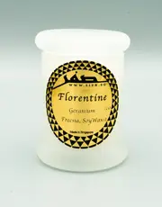 Sifr Luxury Scented Candle, Handpoured, 100% Soy Wax, Geranium, Freesia, Natural Areomatherapy, Florentine Candle Small