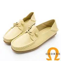 在飛比找Yahoo奇摩購物中心優惠-GEORGE 喬治-水洗系列 素面繩結大底休閒鞋 女鞋-黃