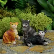 Miniature Fairy Garden Cat Set 3 Asst Faerie Cats GO 16862