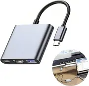 Nazaz USB C to HDMI Multiport Adapter with Charging Port - 4K USB-C to HDMI Converter Hub with USB 3.0 Ports, Compatible with MacBook Pro, Chromebook, Galaxy S21/S20/S10