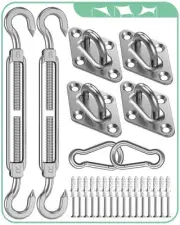 Mounting Hardware Kit for Rectangle Sun Shade Sails Stainless Steel Installation