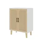 Buffet Cabinet Sideboard with Rattan Decorated Doors Kitchen Storage Cupboard...