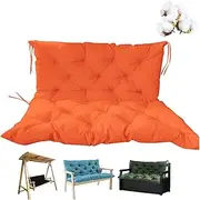 Outdoor Porch Swing Cushion with Backrest Waterproof Garden Bench Cushion 2 Seater 3 Seater Swing Replacement Seat Cushion with 8 Non-Slip Ties for Patio Furniture