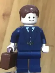 LEGO Businessman Lawyer Executive Manager Light Nougat Flesh, Dark Blue Suit